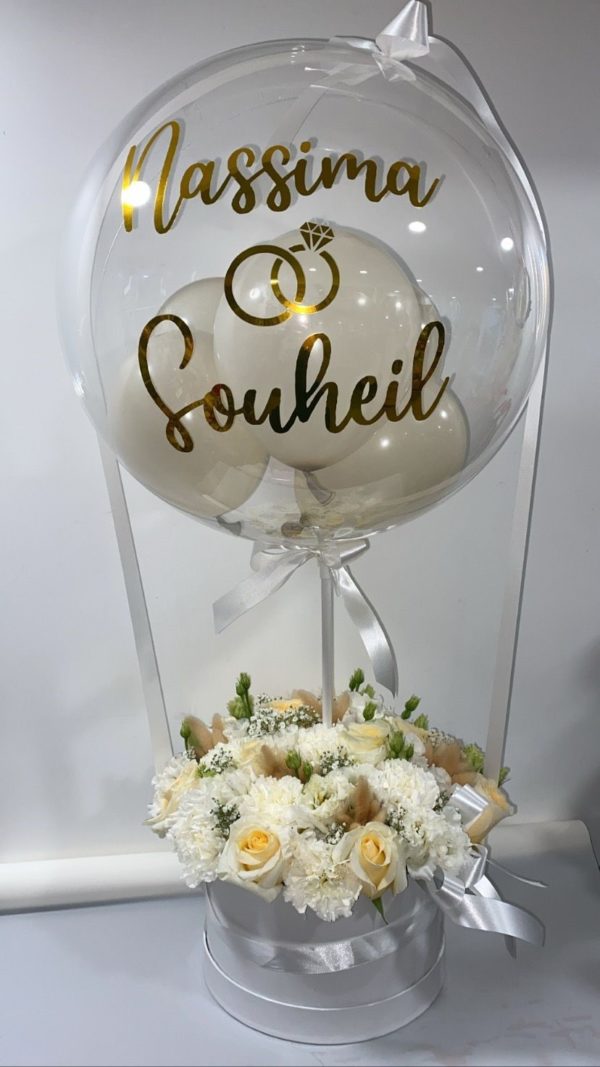 Bulle personnalisée et boîte de fleurs fraîches – Image 5