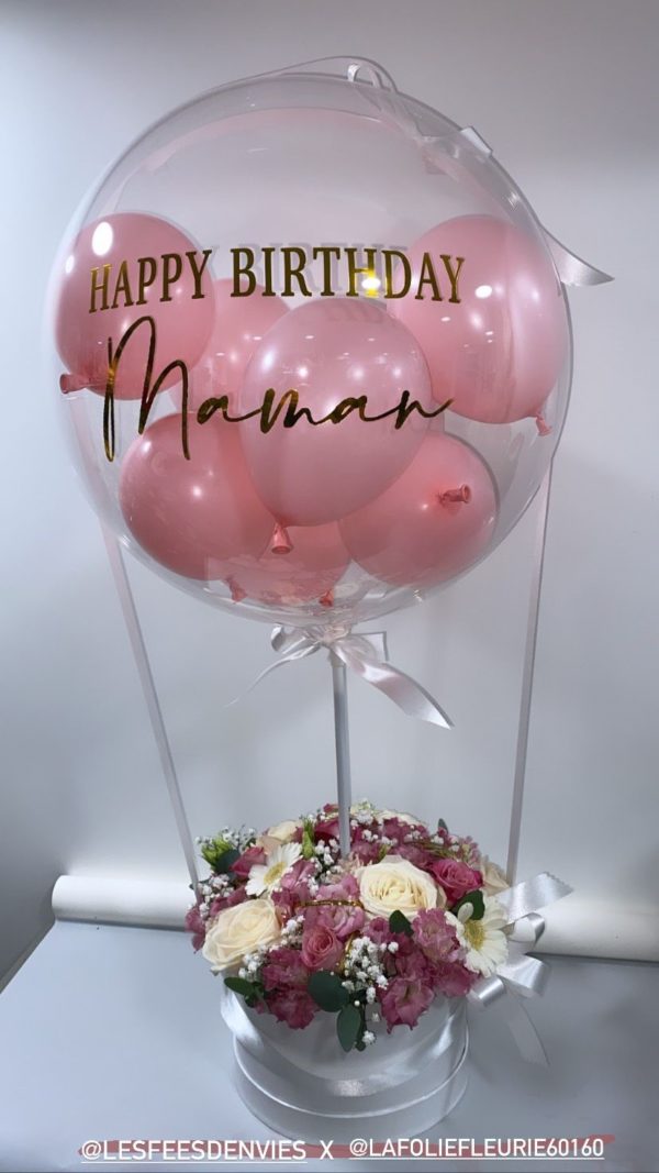 Bulle personnalisée et boîte de fleurs fraîches – Image 3