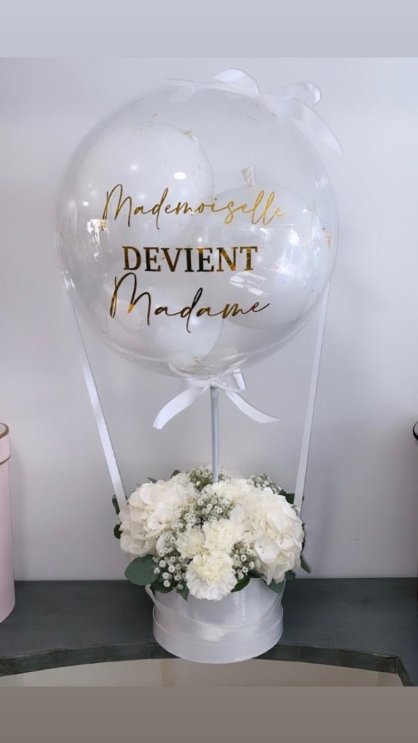 Bulle personnalisée et boîte de fleurs fraîches – Image 2
