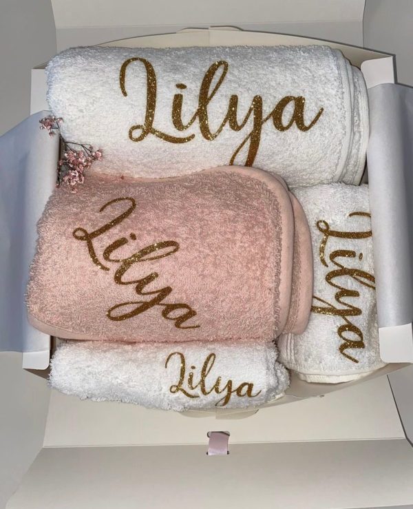 Ensemble serviette de bain + serviette de toilette + gant