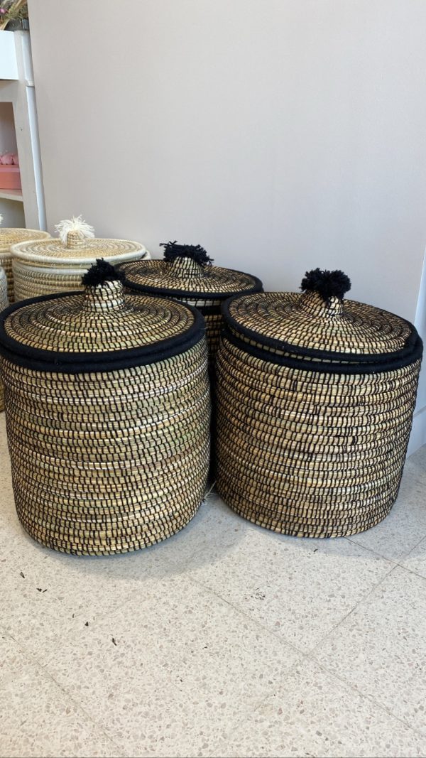 Grand panier 40*40cm pompons
